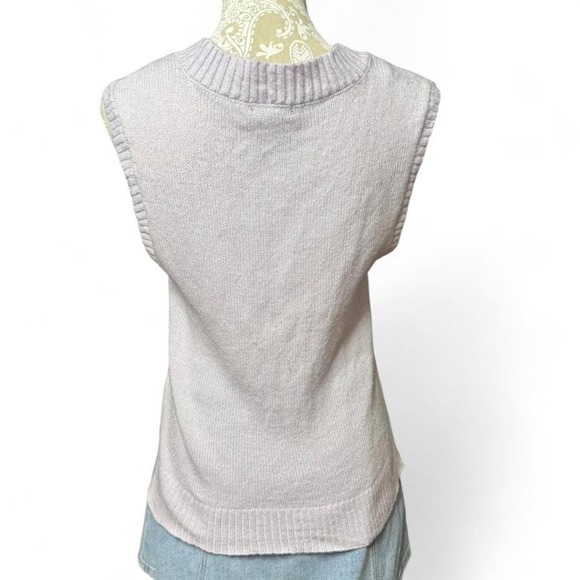Wild Fable Lilac Floral Intarsia Knit Sweater Vest Y2K Preppy Style Size Small - Picture 3 of 5